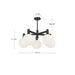 Castilla Five Light Chandelier Matte Black/Opal Matte Glass-Mid. Chandeliers-Alora-Lighting Design Store
