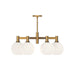 Castilla Six Light Chandelier Aged Gold/Opal Matte Glass-Mid. Chandeliers-Alora-Lighting Design Store