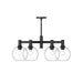 Castilla Six Light Chandelier Clear Glass/Matte Black-Mid. Chandeliers-Alora-Lighting Design Store