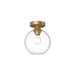 Castilla One Light Flush Mount Aged Gold/Clear Glass-Flush Mounts-Alora-Lighting Design Store
