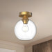 Castilla One Light Flush Mount Aged Gold/Clear Glass-Flush Mounts-Alora-Lighting Design Store