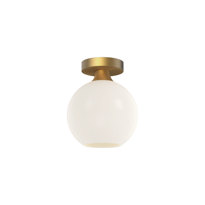 Castilla One Light Flush Mount Aged Gold/Opal Matte Glass-Flush Mounts-Alora-Lighting Design Store
