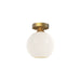 Castilla One Light Flush Mount Aged Gold/Opal Matte Glass-Flush Mounts-Alora-Lighting Design Store