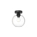 Castilla One Light Flush Mount Clear Glass/Matte Black-Flush Mounts-Alora-Lighting Design Store