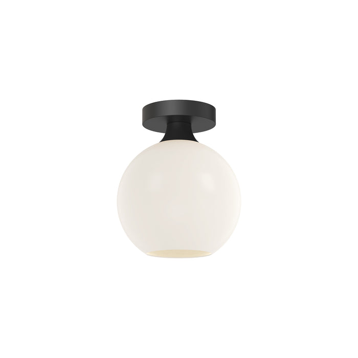 Castilla One Light Flush Mount Matte Black/Opal Matte Glass-Flush Mounts-Alora-Lighting Design Store