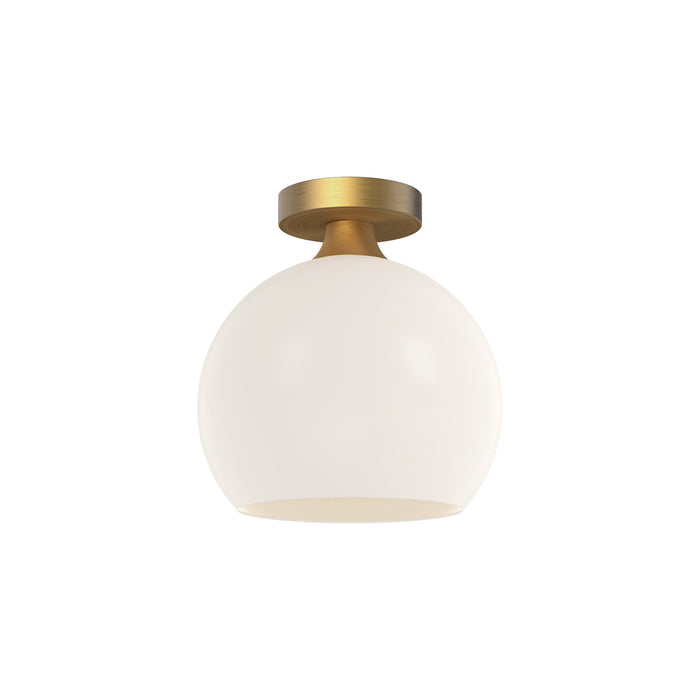 Castilla One Light Flush Mount Aged Gold/Opal Matte Glass-Flush Mounts-Alora-Lighting Design Store