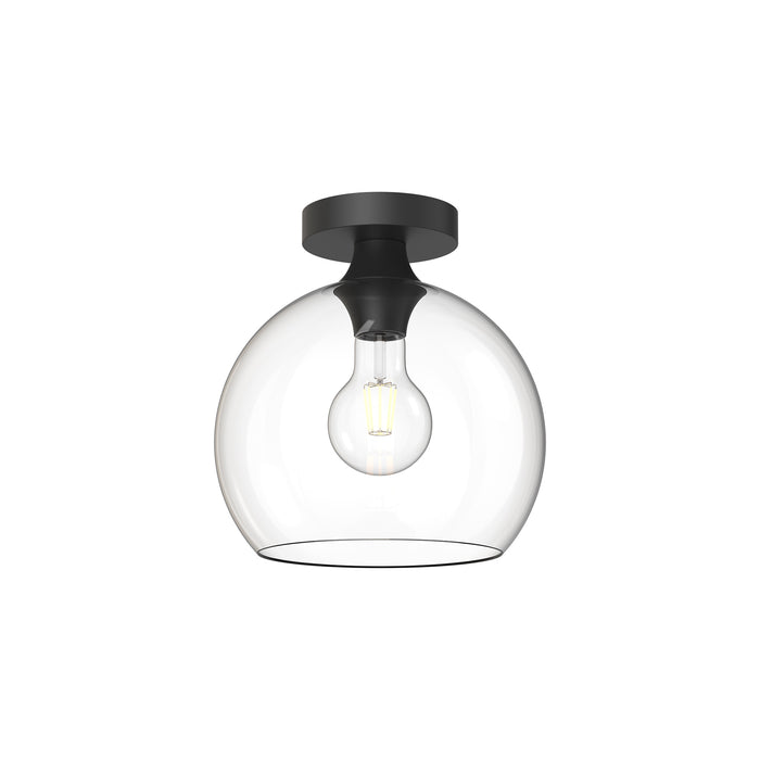 Castilla One Light Flush Mount Clear Glass/Matte Black-Flush Mounts-Alora-Lighting Design Store