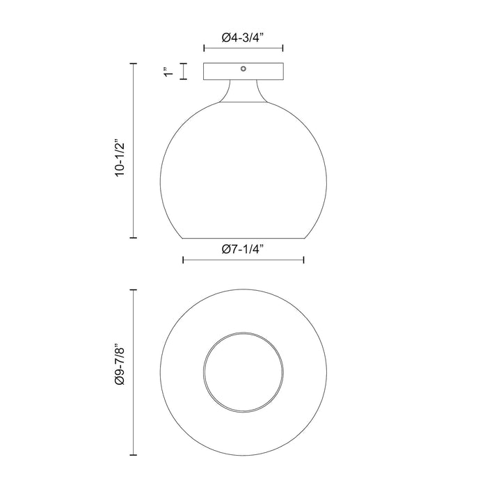 Castilla One Light Flush Mount Aged Gold/Opal Matte Glass-Flush Mounts-Alora-Lighting Design Store