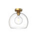 Castilla One Light Flush Mount Aged Gold/Clear Glass-Flush Mounts-Alora-Lighting Design Store