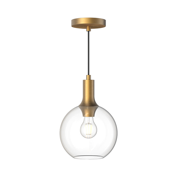 Castilla One Light Pendant Aged Gold/Clear Glass-Mini Pendants-Alora-Lighting Design Store