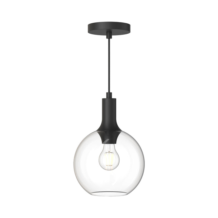 Castilla One Light Pendant Clear Glass/Matte Black-Mini Pendants-Alora-Lighting Design Store