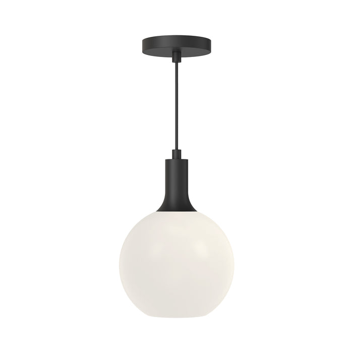 Castilla One Light Pendant Matte Black/Opal Matte Glass-Mini Pendants-Alora-Lighting Design Store
