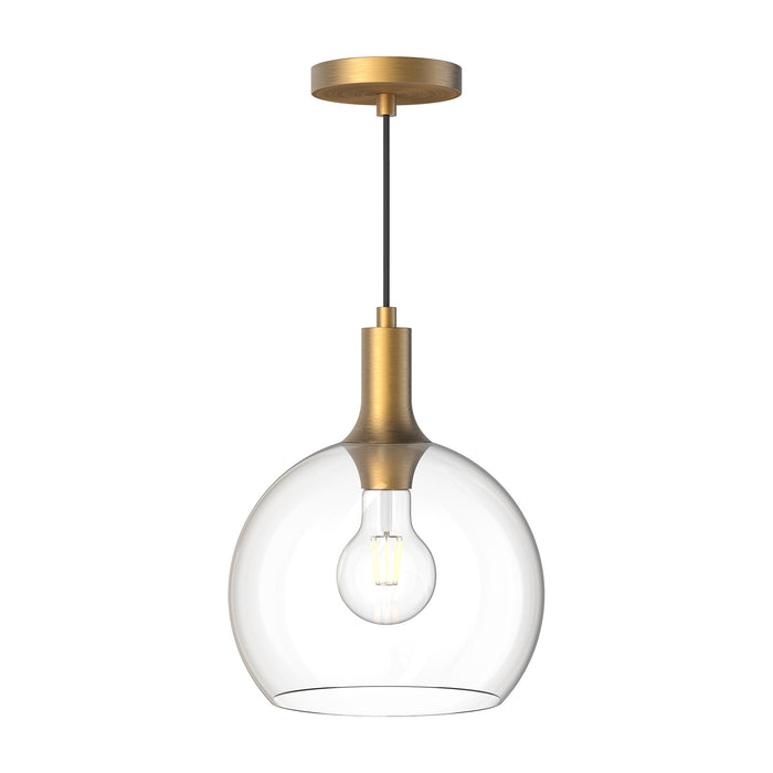 Castilla One Light Pendant Aged Gold/Clear Glass-Mini Pendants-Alora-Lighting Design Store