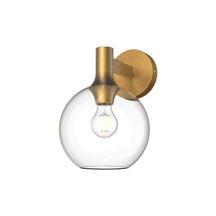 Castilla One Light Vanity Aged Gold/Clear Glass-Sconces-Alora-Lighting Design Store