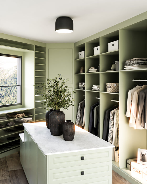 Cayne LED Flush Mount Black/White-Flush Mounts-Kuzco Lighting-Lighting Design Store