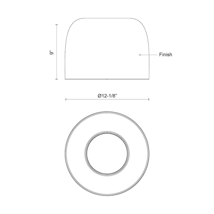 Cayne LED Flush Mount Black/White-Flush Mounts-Kuzco Lighting-Lighting Design Store