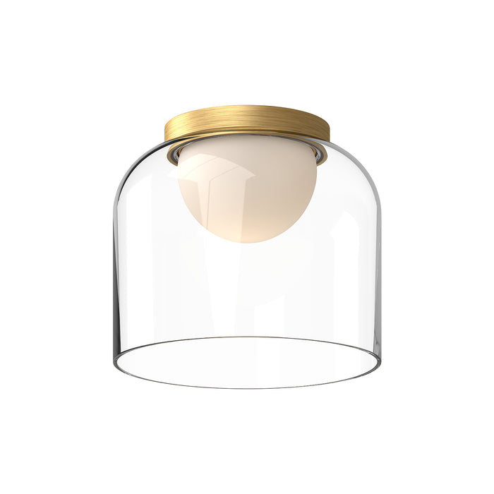 Cedar LED Flush Mount Brushed Gold/Clear-Flush Mounts-Kuzco Lighting-Lighting Design Store