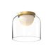 Cedar LED Flush Mount Brushed Gold/Clear-Flush Mounts-Kuzco Lighting-Lighting Design Store