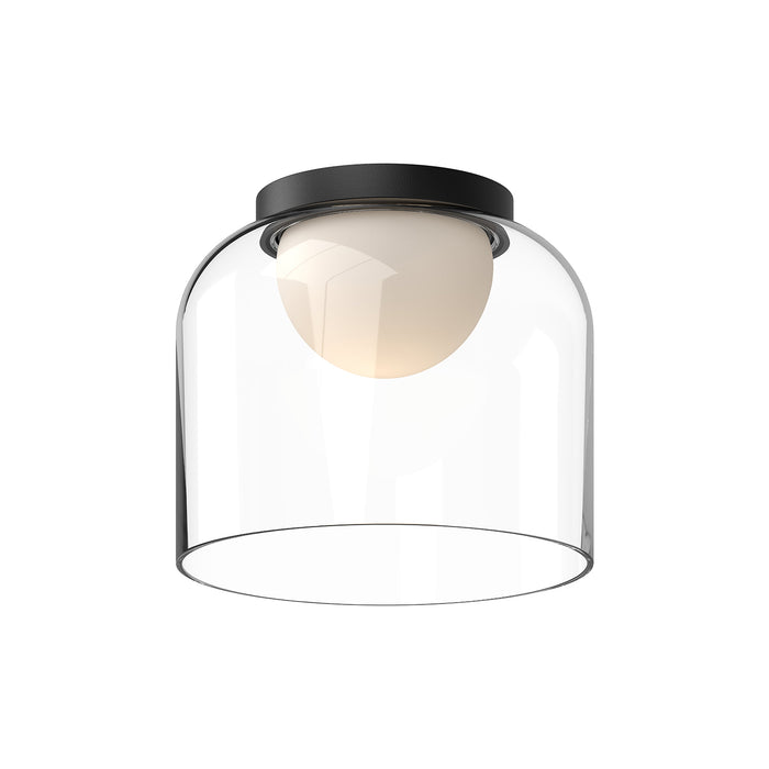 Cedar LED Flush Mount Black/Clear-Flush Mounts-Kuzco Lighting-Lighting Design Store