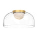 Cedar LED Flush Mount Brushed Gold/Clear-Flush Mounts-Kuzco Lighting-Lighting Design Store