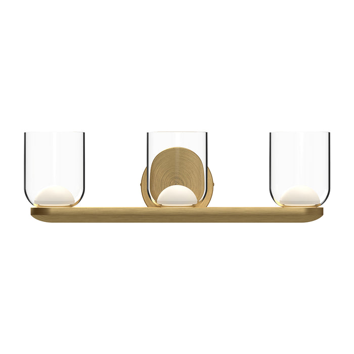 Cedar LED Vanity Brushed Gold/Clear-Bathroom Fixtures-Kuzco Lighting-Lighting Design Store