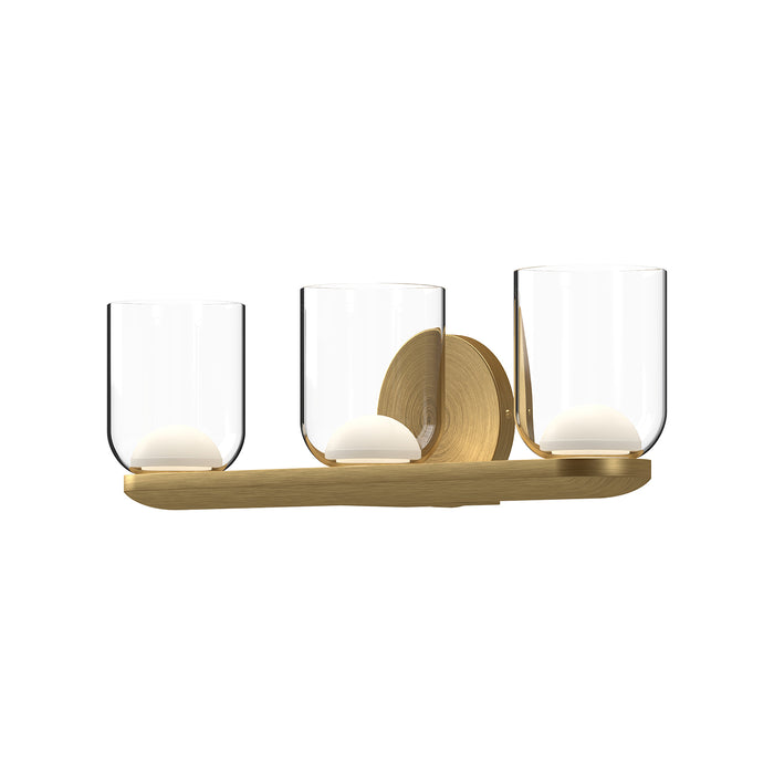 Cedar LED Vanity Brushed Gold/Clear-Bathroom Fixtures-Kuzco Lighting-Lighting Design Store