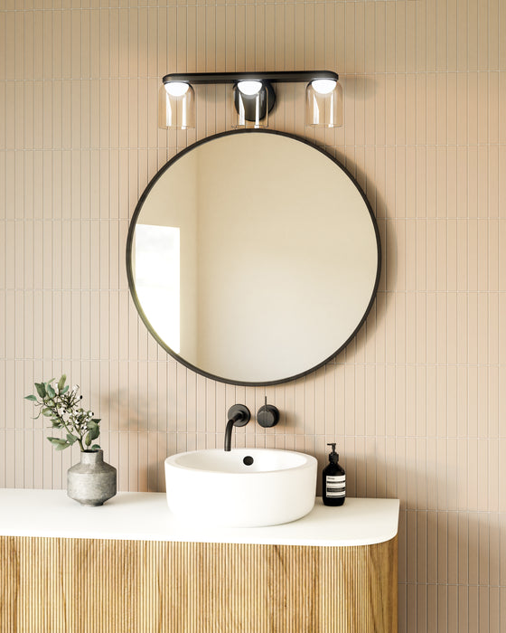 Cedar LED Vanity Black/Clear-Bathroom Fixtures-Kuzco Lighting-Lighting Design Store