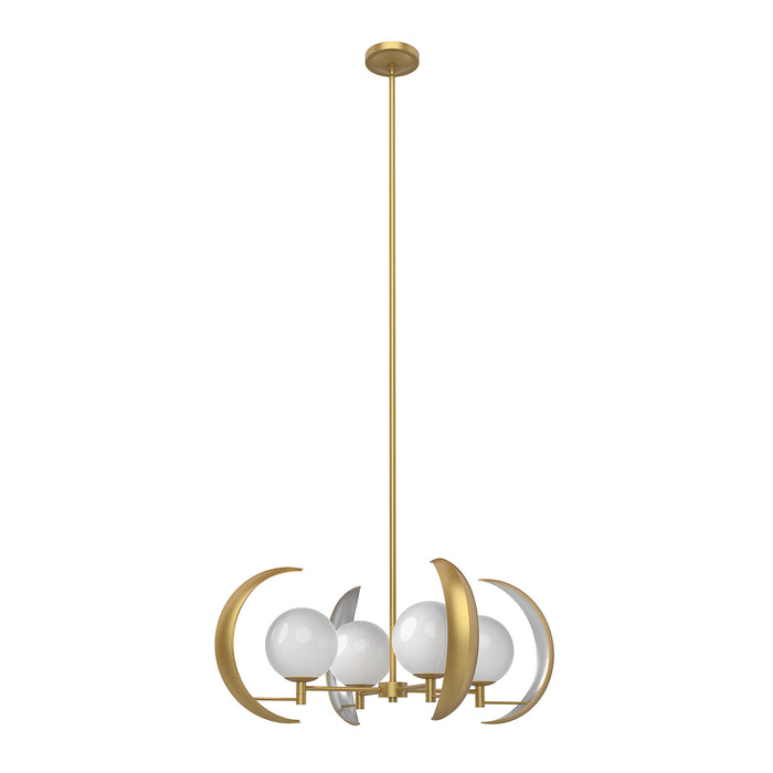 Celeste Four Light Chandelier Vintage Brass-Mid. Chandeliers-Alora-Lighting Design Store