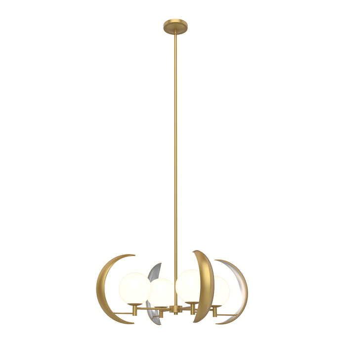 Celeste Four Light Chandelier Vintage Brass-Mid. Chandeliers-Alora-Lighting Design Store