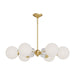 Celia Six Light Chandelier Brushed Gold/Opal Glass-Mid. Chandeliers-Alora-Lighting Design Store