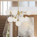 Celia Nine Light Chandelier Brushed Gold/Opal Glass-Mid. Chandeliers-Alora-Lighting Design Store