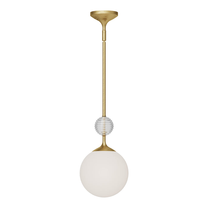 Celia One Light Pendant Brushed Gold/Opal Glass-Mini Pendants-Alora-Lighting Design Store
