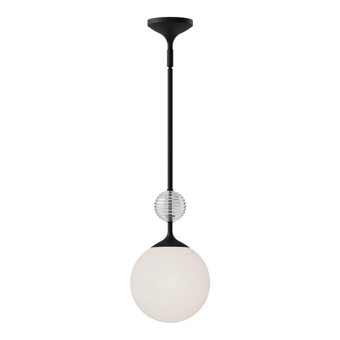 Celia One Light Pendant Matte Black/Opal Glass-Mini Pendants-Alora-Lighting Design Store