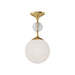 Celia One Light Semi-Flush Mount Brushed Gold/Opal Glass-Semi-Flush Mts.-Alora-Lighting Design Store