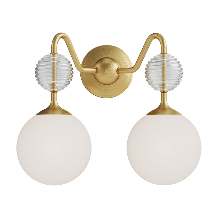 Celia Two Light Vanity Brushed Gold/Opal Glass-Bathroom Fixtures-Alora-Lighting Design Store