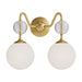 Celia Two Light Vanity Brushed Gold/Opal Glass-Bathroom Fixtures-Alora-Lighting Design Store