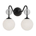 Celia Two Light Vanity Matte Black/Opal Glass-Bathroom Fixtures-Alora-Lighting Design Store