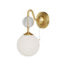 Celia One Light Wall Sconce Brushed Gold/Opal Glass-Sconces-Alora-Lighting Design Store