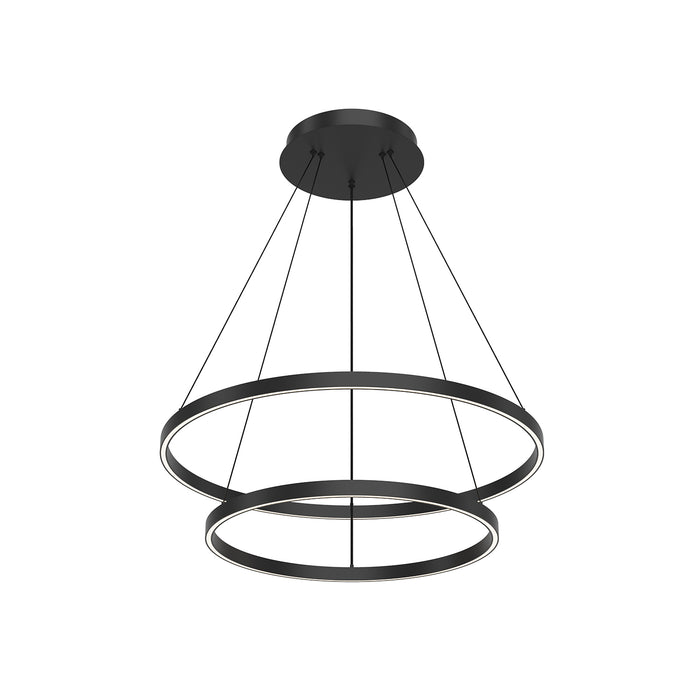 Cerchio LED Chandelier Black-Mid. Chandeliers-Kuzco Lighting-Lighting Design Store