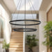 Cerchio LED Chandelier Black-Mid. Chandeliers-Kuzco Lighting-Lighting Design Store