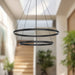 Cerchio LED Chandelier Black-Mid. Chandeliers-Kuzco Lighting-Lighting Design Store