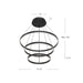 Cerchio LED Chandelier Black-Mid. Chandeliers-Kuzco Lighting-Lighting Design Store