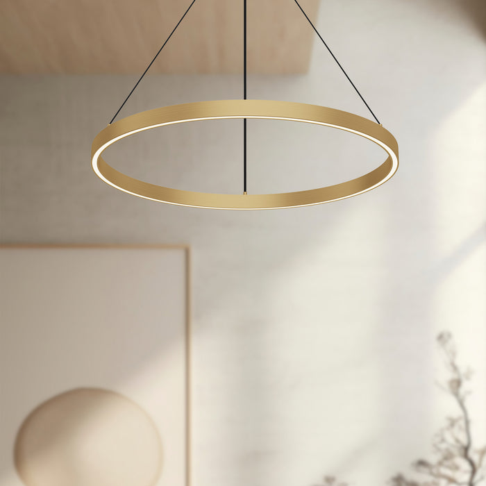 Cerchio LED Pendant Brushed Gold-Pendants-Kuzco Lighting-Lighting Design Store