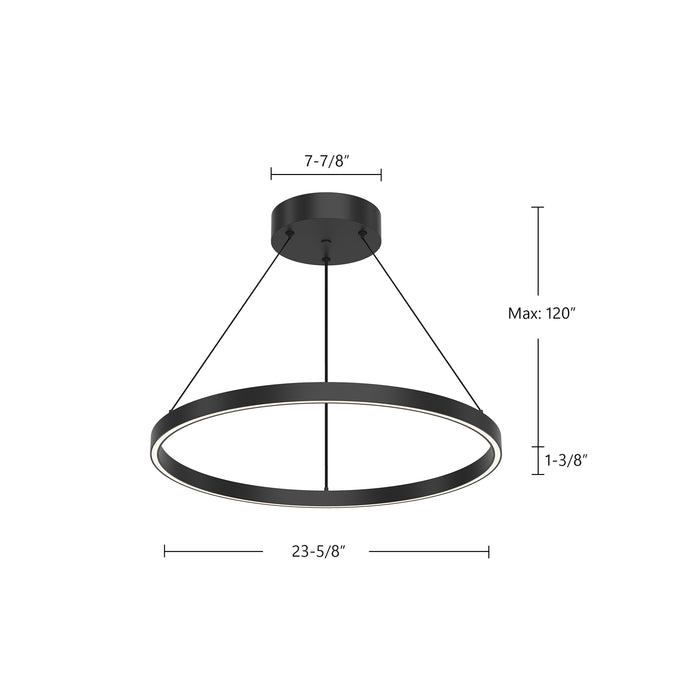 Cerchio LED Pendant Black-Pendants-Kuzco Lighting-Lighting Design Store