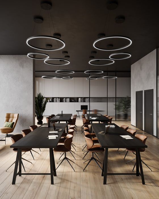 Cerchio LED Pendant Black-Pendants-Kuzco Lighting-Lighting Design Store