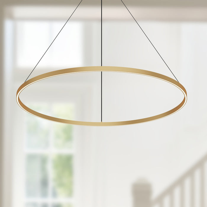 Cerchio LED Pendant Brushed Gold-Pendants-Kuzco Lighting-Lighting Design Store