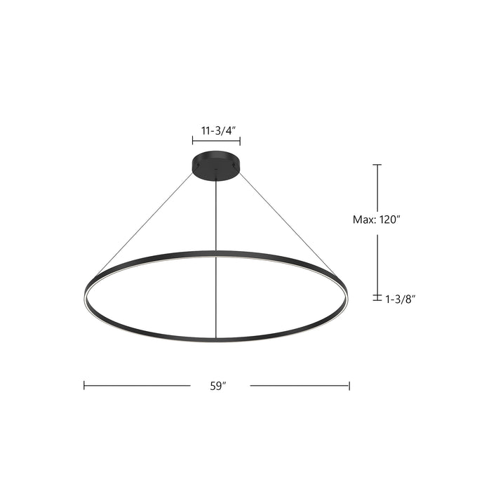 Cerchio LED Pendant Black-Pendants-Kuzco Lighting-Lighting Design Store