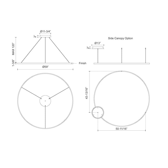 Cerchio LED Pendant Black-Pendants-Kuzco Lighting-Lighting Design Store