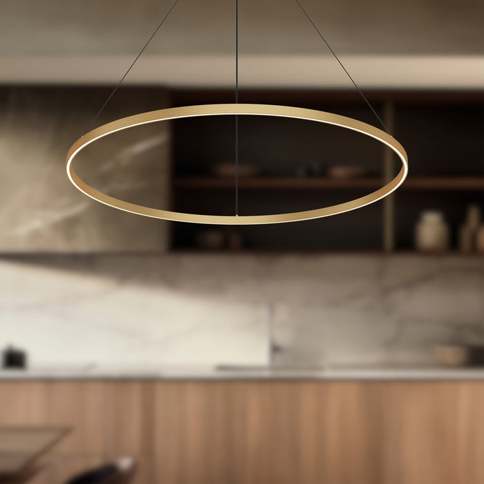Cerchio LED Pendant Brushed Gold-Pendants-Kuzco Lighting-Lighting Design Store