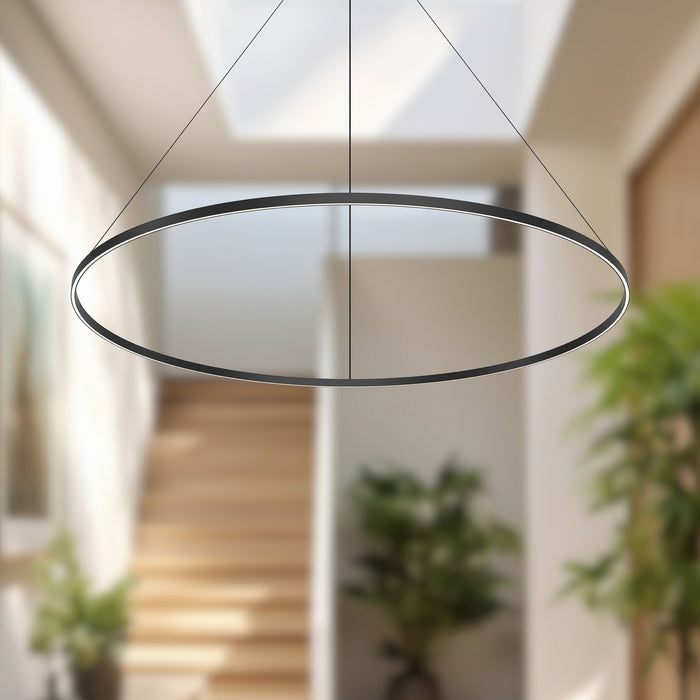 Cerchio LED Pendant Black-Pendants-Kuzco Lighting-Lighting Design Store